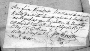 9 Apr 1807 barge bill of sale (Civil suit record no. 533B, The Louisiana Purchase: A Heritage Explored, LOUISiana Digital Library, Baton Rouge, La.)