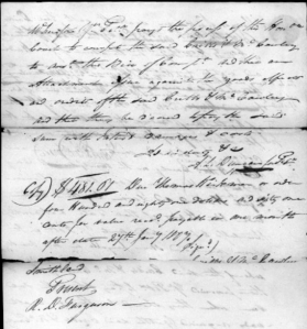 Excerpt of 1807 Kirkman claim with copy of note (Civil suit record no. 533A, The Louisiana Purchase: A Heritage Explored, LOUISiana Digital Library, Baton Rouge, La.)
