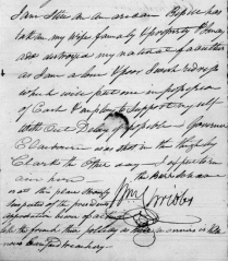 Excerpt of last page of 19 Jun 1807 letter to Secretary of War (Document C289, NARA Microfilm M221A)