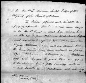 5 Mar 1808 order allowing an appeal of Wilkins judgment (Civil suit record no. 518, LOUISiana Digital Library)