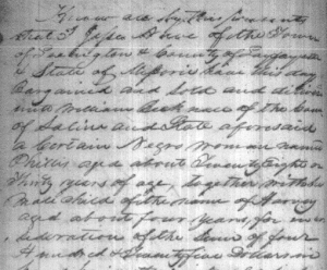 Feb. 6, 1834 sale of slaves from Jesse Nave to William Becknell (Red River Co., Tex., Deed Book C, p. 374)